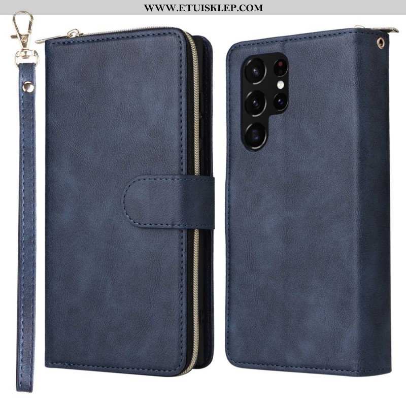 Etui Folio do Samsung Galaxy S23 Ultra 5G Portmonetka 9 Przegródek Na Karty